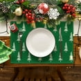thumbnail image 2 of mubwai Xmas Pine Green Christmas Placemats Set of 4, 12x18 Inch Seasonal Christmas Table Mats for Party Kitchen Dining Decoration, 2 of 6