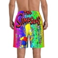 thumbnail image 3 of Men's Simpsons Beach Shorts Hot Summer Swim Trunks Sports Running Bathing Suits with Mesh Lining, 3 of 6