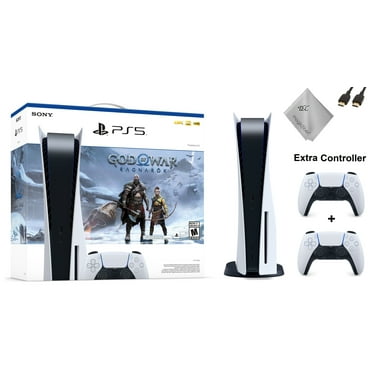 TEC Sony PlayStation_PS5 Gaming Console(Disc Version) with God of War(GOW) Ragnarok and Extra Controller Bundle