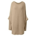 thumbnail image 4 of RMGVDSD Womens Oversized Sweaters Autumn Winter Casual Crew Neck Long Sleeve Loose Pullover Sweater Tops Solid Color Soft Sweater Fashion Outfit /Khaki, 4 of 5