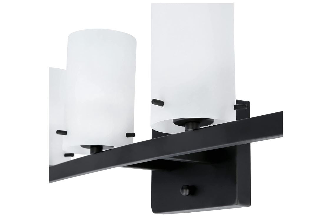Luminance Boca Vanity Light Wall Sconce | Modern Black Bathroom Decor Fixture for Over Sink and Above Mirror Damp Rated, 4-Light F2534-31