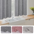 thumbnail image 2 of 2 Pcs Stripe Tier Curtain, Rod Pocket Light Filtering Striped Short Cafe Curtain with Lace Decor, 2 of 9