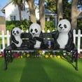 thumbnail image 2 of Nifao Three Panda Bears Sitting on Bench Bronze Statue – Garden Outdoor Decor Sculpture, 53"L x 28"W x 36"H, 2 of 13