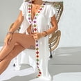 thumbnail image 5 of Summer Women Cover Ups Swimwear Open Front Lace Kimono Cardigan Swimsuit Sheer Coverup Midi Kimono Swimsuit, 5 of 6