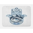 thumbnail image 1 of Evil Eye Bath Mat, Cultural Good Luck Amulet Hand Drawn Artsy Magical Superstitious Sacred, Non-Slip Plush Mat Bathroom Kitchen Laundry Room Decor, 29.5 X 17.5 Inches, Dark Blue Pale Blue, Ambesonne, 1 of 2