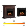 thumbnail image 3 of 36" Freestanding Electric Fireplace with Remote Control for Brightness Adjustment, Indoor Fireplace Heater with ,Mantel, 750W/1500W, 3 of 6