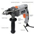 thumbnail image 4 of 7.5-Amp Hammer Drill with Aluminum Alloy Housing, 1/2-Inch Corded Electric Hammer Drill with 3000RPM, Variable Speed, 15 Drill Bits with Toolbox for Home Improvement, DIY, 4 of 8
