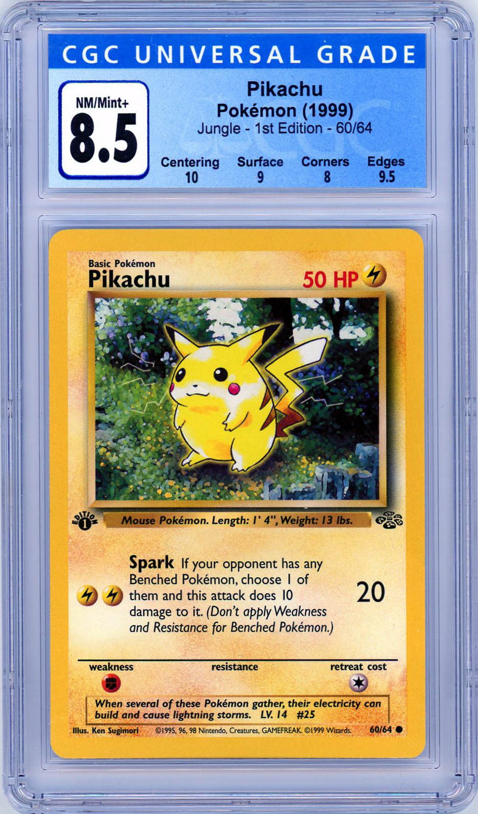 Pokemon Card PIKACHU NM Jungle Set 60/64 Common Unlimited Edition