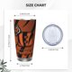 thumbnail image 4 of Taza térmica duradera de acero inoxidable 304 con tapa y pajita con temática del equipo de fútbol de Bengals Taza térmica de acero inoxidable de 20 oz Taza para automóvil Adecuada para bebidas frías, 4 of 8