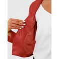 thumbnail image 5 of DARING DIVA Women's Crop Collarless PU Moto Biker Jackets XL Red, 5 of 6