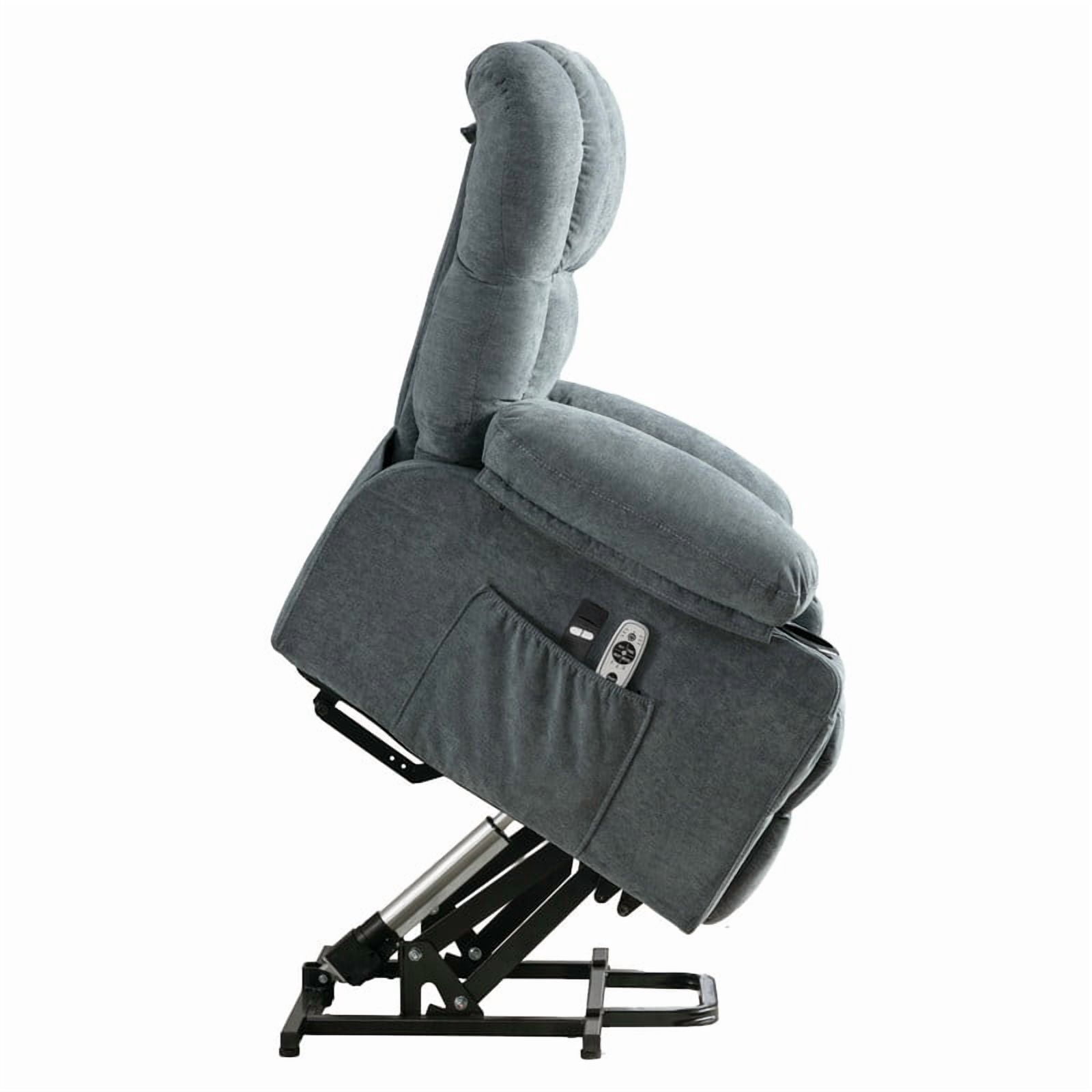 Lift Chairs, Power Lift Recliner Chairs for Elderly with Heat and Massage, 23.23" Seat Oversize Power Reclining Sofa Chairs for Living Room, with Side Pocket, Cup Holder, USB Port, Blue