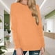 thumbnail image 2 of Camisa básica de manga larga con cuello redondo para mujer - Top asimétrico con hombros al aire - Prenda elástica y ligera para el otoño, 2 of 4