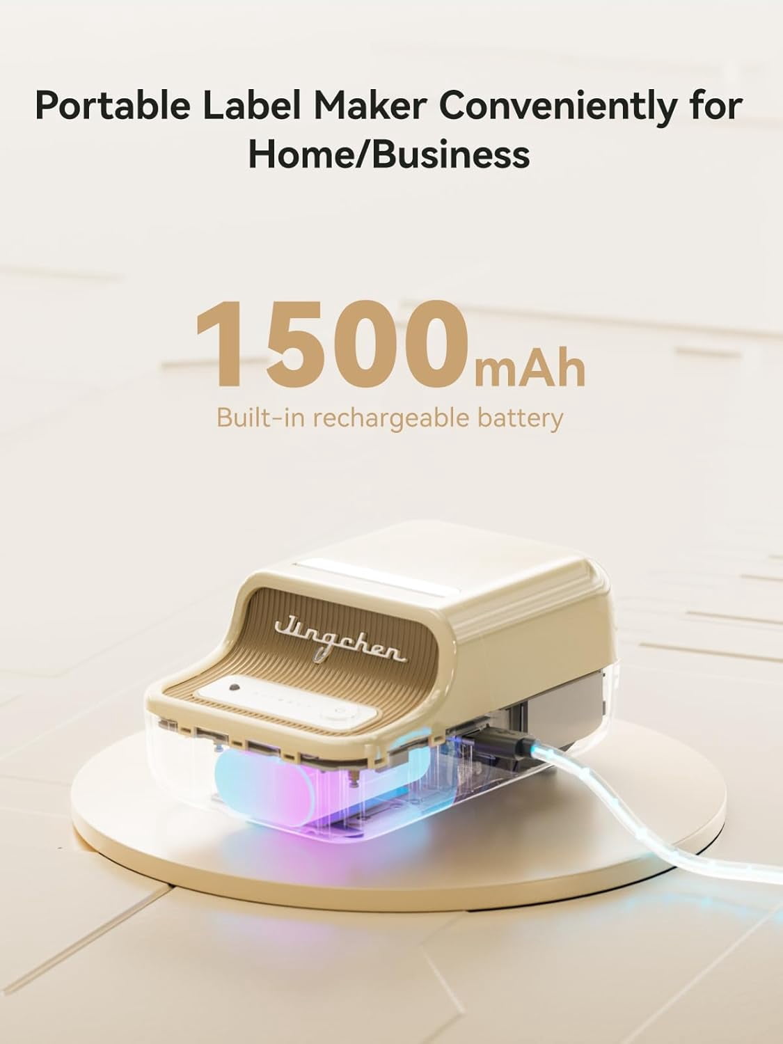 B21 Label Maker, Thermal Label Printer, Portable Inkless Label Makers for Home/Office/Business, with 1 Pack 50x30mm White Label, Compatible with iOS & Android, (White)