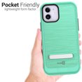 thumbnail image 5 of CoverON Apple iPhone 12 Case / iPhone 12 Pro Case (6.1"), Slim Metal Kickstand Rugged Dual Layer Cover, Mint Teal, 5 of 7