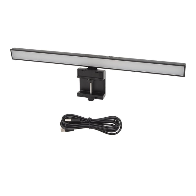 Lámpara LED para monitor de ordenador portátil, color negro, antiluz azul, protección ocular, barra de luz de 33 cm