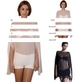thumbnail image 3 of Women's Sheer Chiffon Cape Shawl & Poncho Cover Up AURORADY Off Shoulder See Through Beachwear Shrug, Lightweight Mesh Capelets for Evening Dress Wedding Party 2026 Black M Wraps, 3 of 9