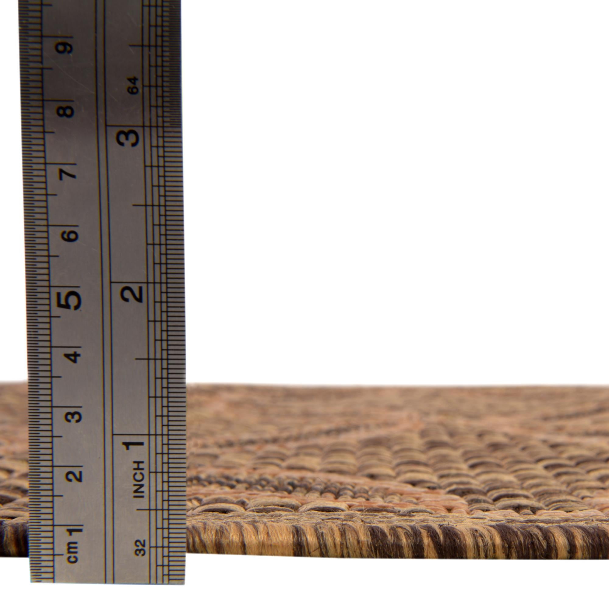 Unique Loom Outdoor Trellis Collection Area Rug - Spiral (4' 1" x 6' 1" Rectangle Light Brown/Brown)