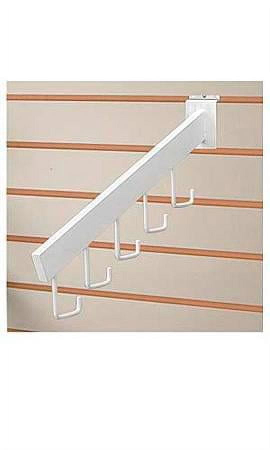 White 5-J-Hook Dimensional Waterfall for Slatwall - Pack of 10