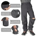 thumbnail image 4 of POENTAB Cargo Pants for Boys Outdoor Hiking Fishing Sweatpants with Pockets Convertible Zip Off to Shorts for Children Grey 10 Years, 4 of 6
