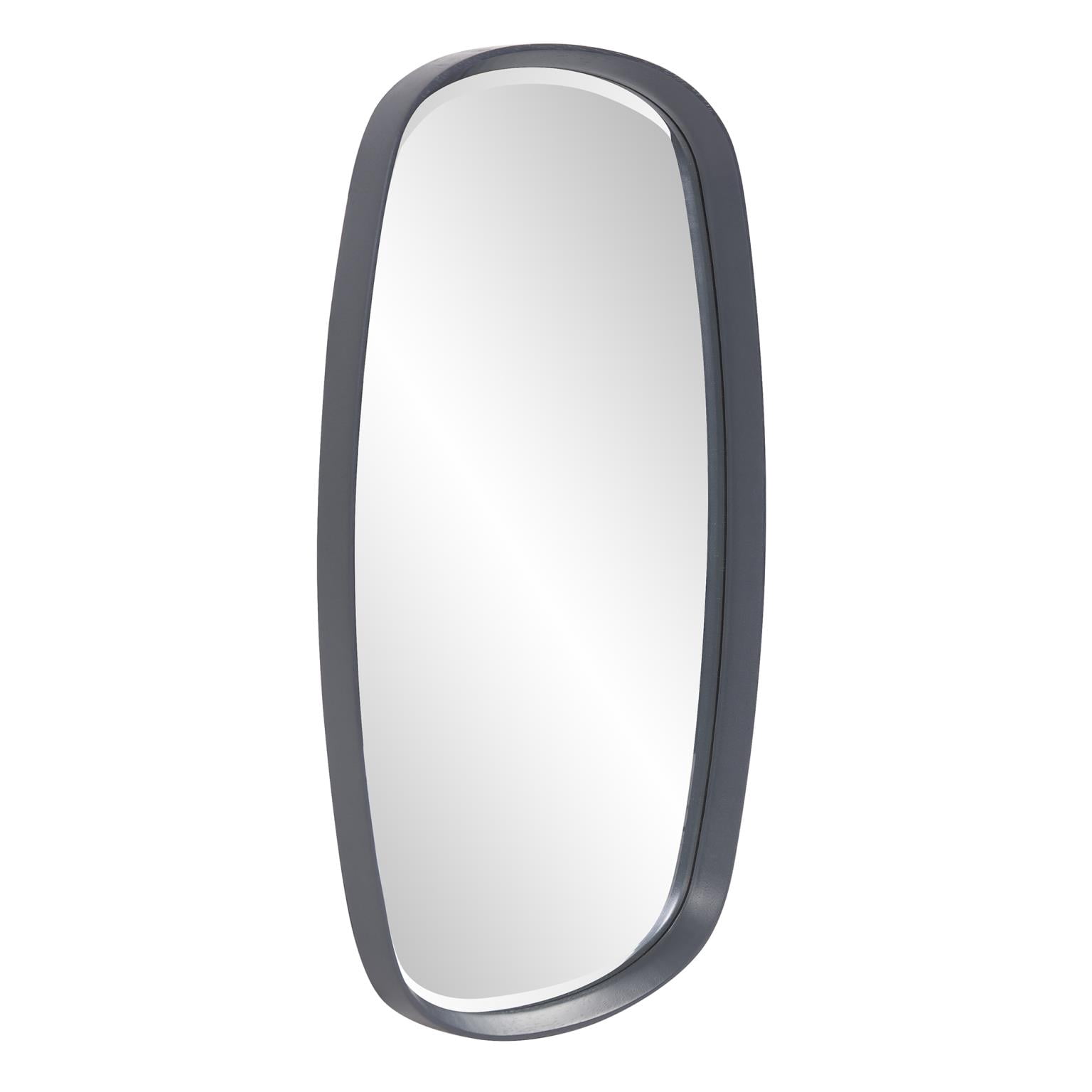 Tyler Dillon Rectangular Gray Wood Framed Asher Wall Mirror