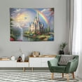 thumbnail image 2 of ONETECH  Fantasy Castle Tapestry Wall Hanging Colorful Rainbow Forest Fairytale Fairy Tale Tapestries for Kids Children Girls Bedroom Aesthetic Living Room Dorm Party, 2 of 7