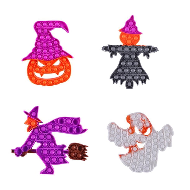 De Burbujas De Empuje Fantasma De Calabaza Arcoíris, Juguete De Descompresión De Silicona Para Halloween, Juguete De Burbujas De Extrusión Para Adultos Y Niños, 4 Uds. Yuarrent HA046696-02