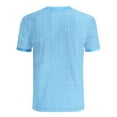 thumbnail image 4 of AHTJRT Short Sleeve Cotton Linen Henley Shirts For Men Casual Crewneck Tees Light Blue 2XL, 4 of 8