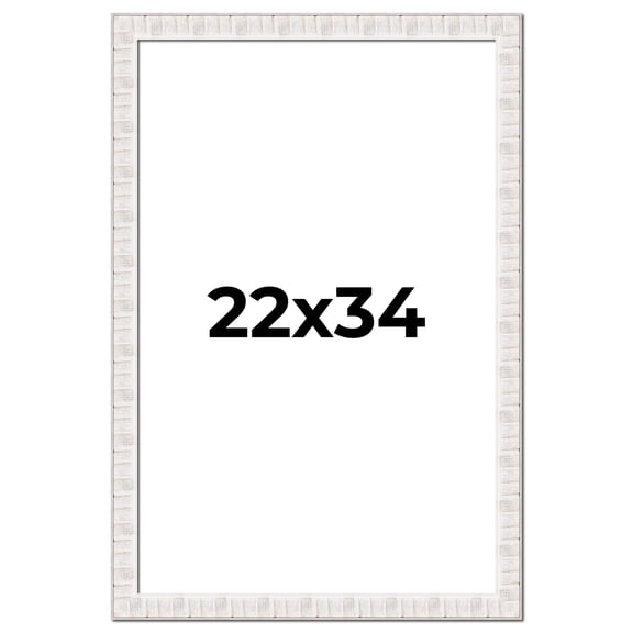 22x34 Frame White Sonoma Rustic Wood Picture Frame | 1.5 Inch Moulding Width | Complete with UV