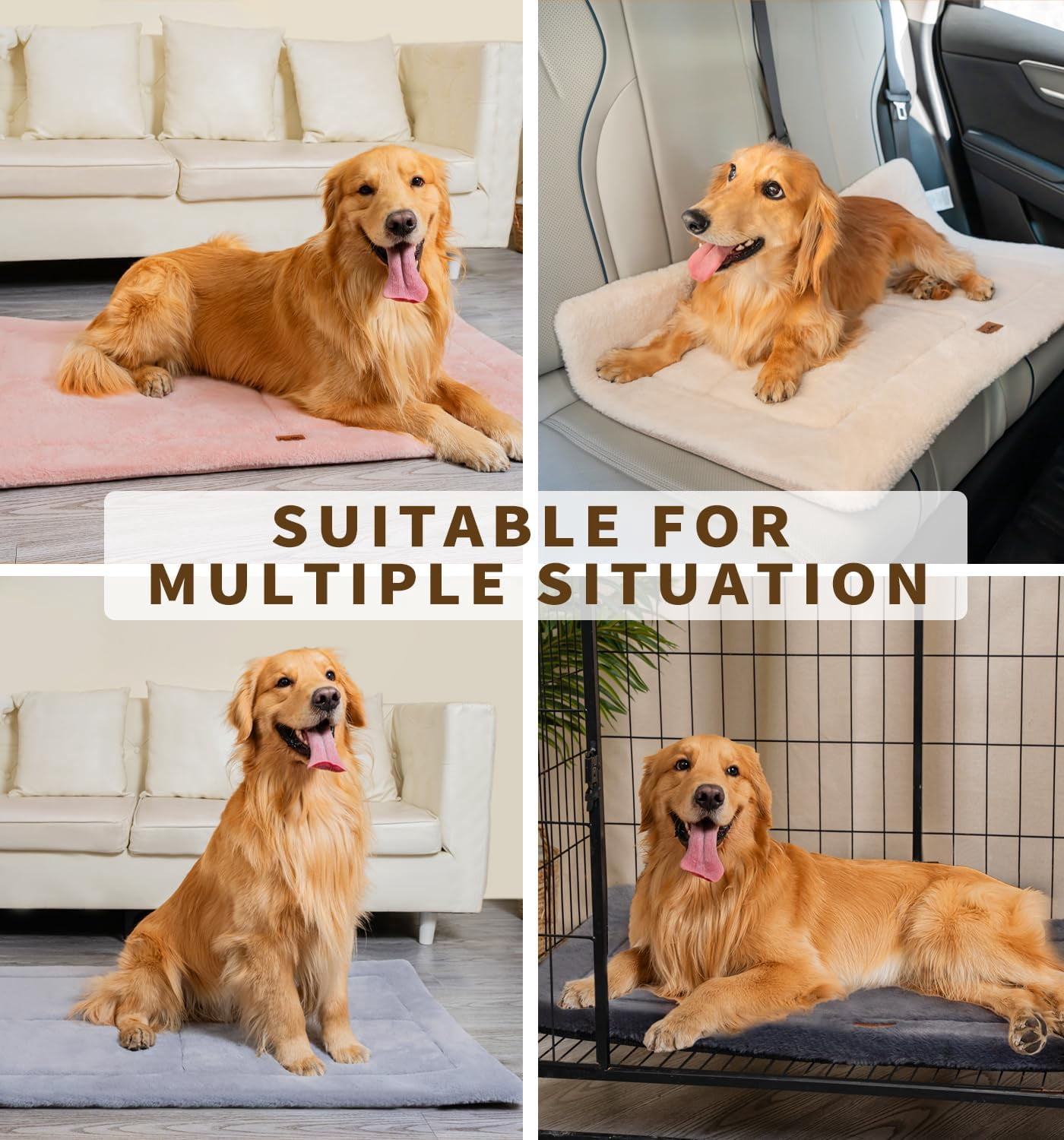 Made4pets Washable Dog Bed for Size Dogs, Reversible Foam Floor Dog Mat, 24*18, Gray