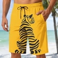thumbnail image 2 of BVnarty Men's Summer Exotic Animal Printed Casual Shorts, Beach Party Style, Elastic Waist Drawstring Quick Dry Men's Board Pants Yellow XL, 2 of 6