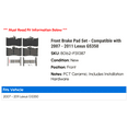 thumbnail image 2 of Front Brake Pad Set - Compatible with 2007 - 2011 GS350 2008 2009 2010, 2 of 2