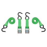 SmartStraps Standard Duty Cambuckle Tie Down Straps, 1" x 6 ft, 400 lb Safe Work Load, 1,200 lb Break Strength, Green, 2-Pack