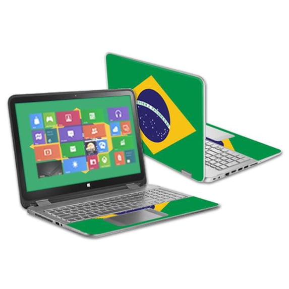 MightySkins HPENVY15-Brazilian Flag 14 in. Skin Decal Wrap for HP Pavilion x360 2017 Sticker - Butterflies