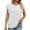 White, variant on Fesfesfes Shirts for Women's Fashion Casual Spring And Summer Solid Color Round Neck Short Sleeve Blouse Tops Womens Workout Tops S(US:4)