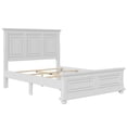 thumbnail image 3 of Traditional Town Style Platform Queen Bed, Pine Platform Bed Frame with Headboard and Footboard, Vintage Bed with Legs and Grooved Panels Outlined, No Box Spring Needed, White, 3 of 6