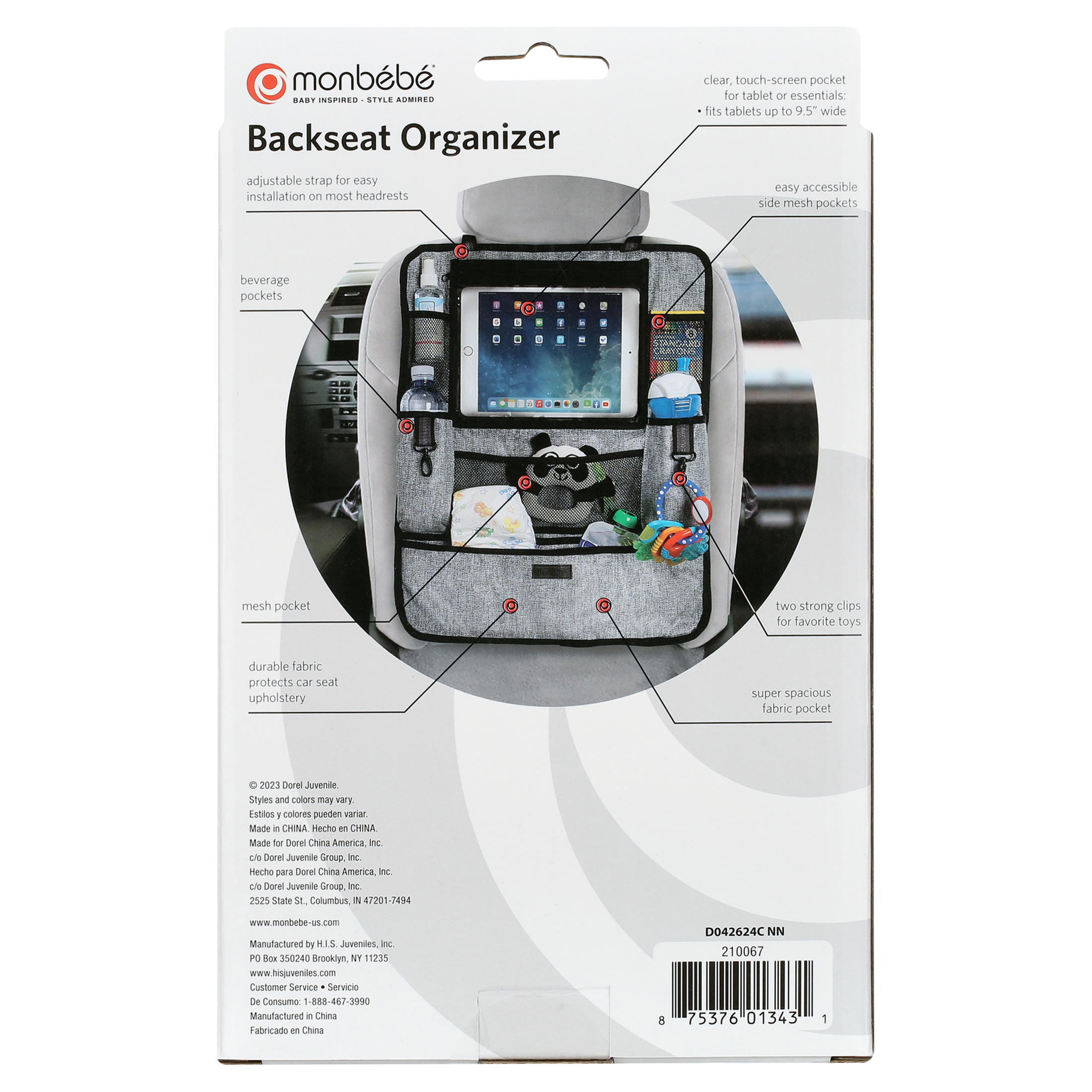 Monbebe Backseat Organizer with Tablet Pocket photo 6