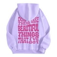 thumbnail image 6 of Lightweight Zip Up Hoodie Women Oversized Womens Hoodies Casual Workout Sweatshirt Women's Fashionable Casual Hooded Sweatshirt With Letter Prints, 6 of 7