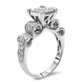 thumbnail image 4 of HeartsAndYou 4.5ct Princess Cut Moissanite Stylish Curves Engagement Ring for Women 18k White Gold over Silver, 4 of 4