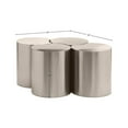 thumbnail image 3 of Meridian Furniture Dimple 4 Piece Silver Iron Metal Coffee Table, 3 of 5