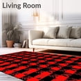 thumbnail image 2 of ODIKA 2'x3' Machine Washable Non-Slip Area Rug, Festive Buffalo Plaid Holiday Accent Rustic Winter Farmhouse High Traffic Rug with Pad, Black, 651544, 2 of 8