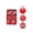 #1Red, variant on 6Pcs Flocking Christmas Ball Ornaments Set Shatterproof Xmas Tree Decorations