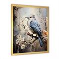 thumbnail image 2 of Designart "Hazy Azure Avian On Twig II" Animals Bird Picture Framed Canvas Prints, 2 of 5