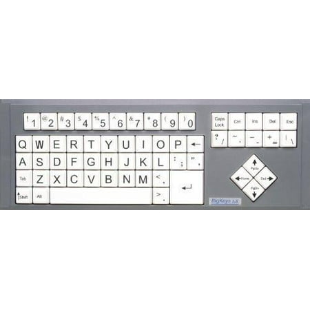BigKeys LX Large Print Computer Keyboard USB Wired (White Keys with Keyboard Jumbo Oversized Print Letters) for Visually Impaired Individuals, Low