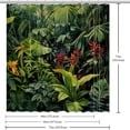 thumbnail image 6 of Tropical Plants Waterproof Shower Curtain Sets with Hook, Printed Design - Bathroom Decoration - 3 Piece Set, 6 of 6