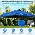 thumbnail image 6 of Costway 10 X 10 FT 1-Person Setup Pop up Canopy Tent with 1-Push Center Lock Wind Ropes Blue, 6 of 10