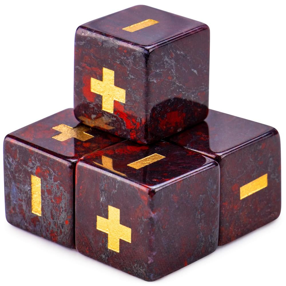 Wiz Dice Set of 7 Handmade Stone Polyhedral Dice Red Jasper 