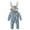 Blue, variant on Easter Bunny Baby Bodysuit with Hood - Soft Thermal Crawling Suit for Winter, Long Sleeve Holiday Photo Shoot Outfit, Baby Girls Tummy Time Practice