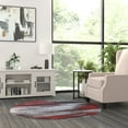 thumbnail image 3 of Masada Rugs Modern Contemporary Round Area Rug, Red Grey Black (5 Feet X 5 Feet) Round, 3 of 7