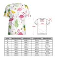 thumbnail image 2 of Flamingo Pattern T Shirts Basic T-Shirt Short Sleeve Ladies Tee Shirt Summer Graphic Clothing, 2 of 6