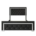 thumbnail image 5 of Home Design Toccoa Full Upholstered Panel Bed Frame with Diamond Button-Tufted Headboard and Silver Metal Accents, Black, Easy Assembly, 5 of 10